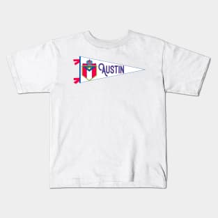 Austin Flag Pennant Kids T-Shirt